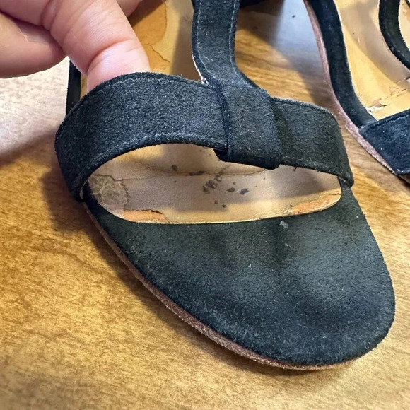 Staud Black Strappy Suede Block Heels Womens Size 7 AS IS - Picture 3 of 11